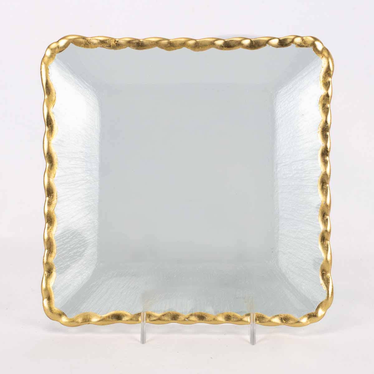 Latouche Square Serving Tray Clear/Gold 8x8