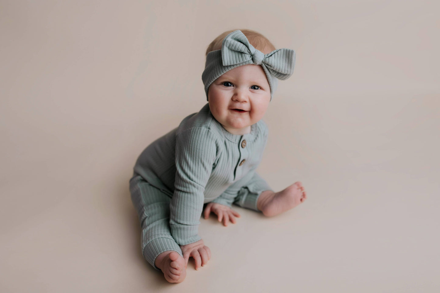 Baby Ribbed Playsuit with Pockets and Bow: Mauve / 18-24 Months