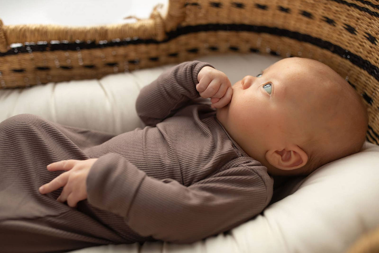 Cocoa Brown Ribbed Knotted Newborn Baby Gown sleepwear: Gown