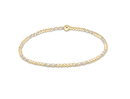 Hope Joy Pattern 2mm Bead Bracelet - White