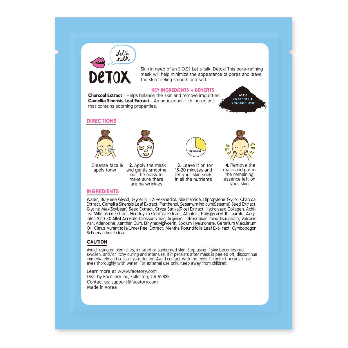 Face Mask - Korean Beauty - Purifying - Let's Talk Detox
