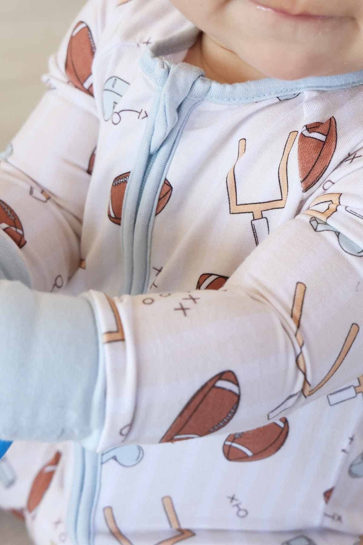 Tiny Touchdowns Convertible Zip Romper | Neutral: 0-3 months