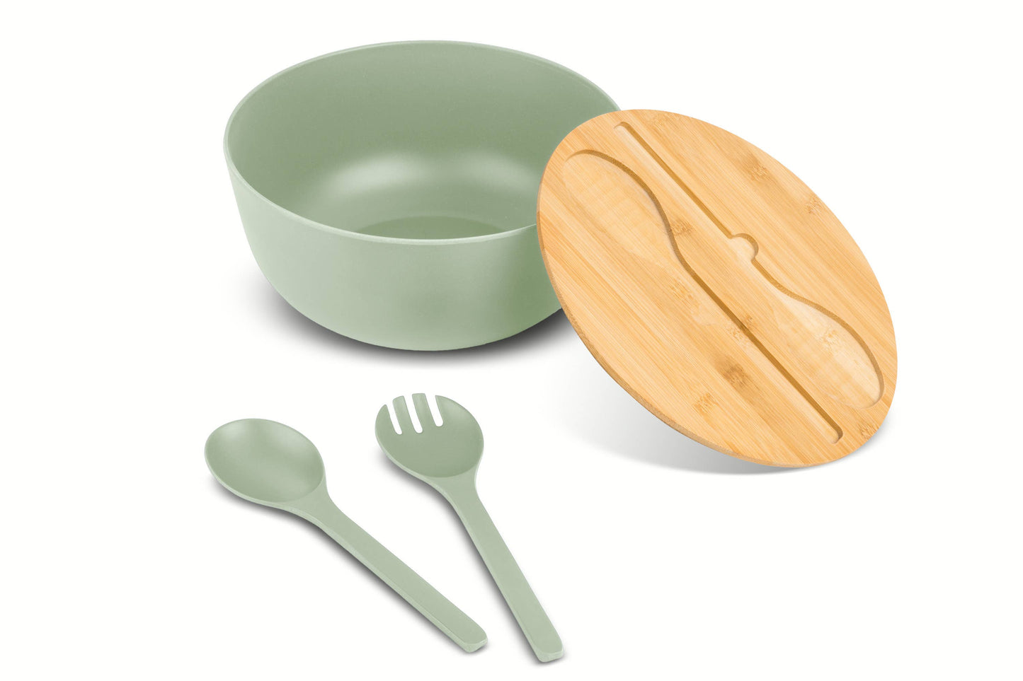 4pc Bamboo Salad Bowl Set - Leaf