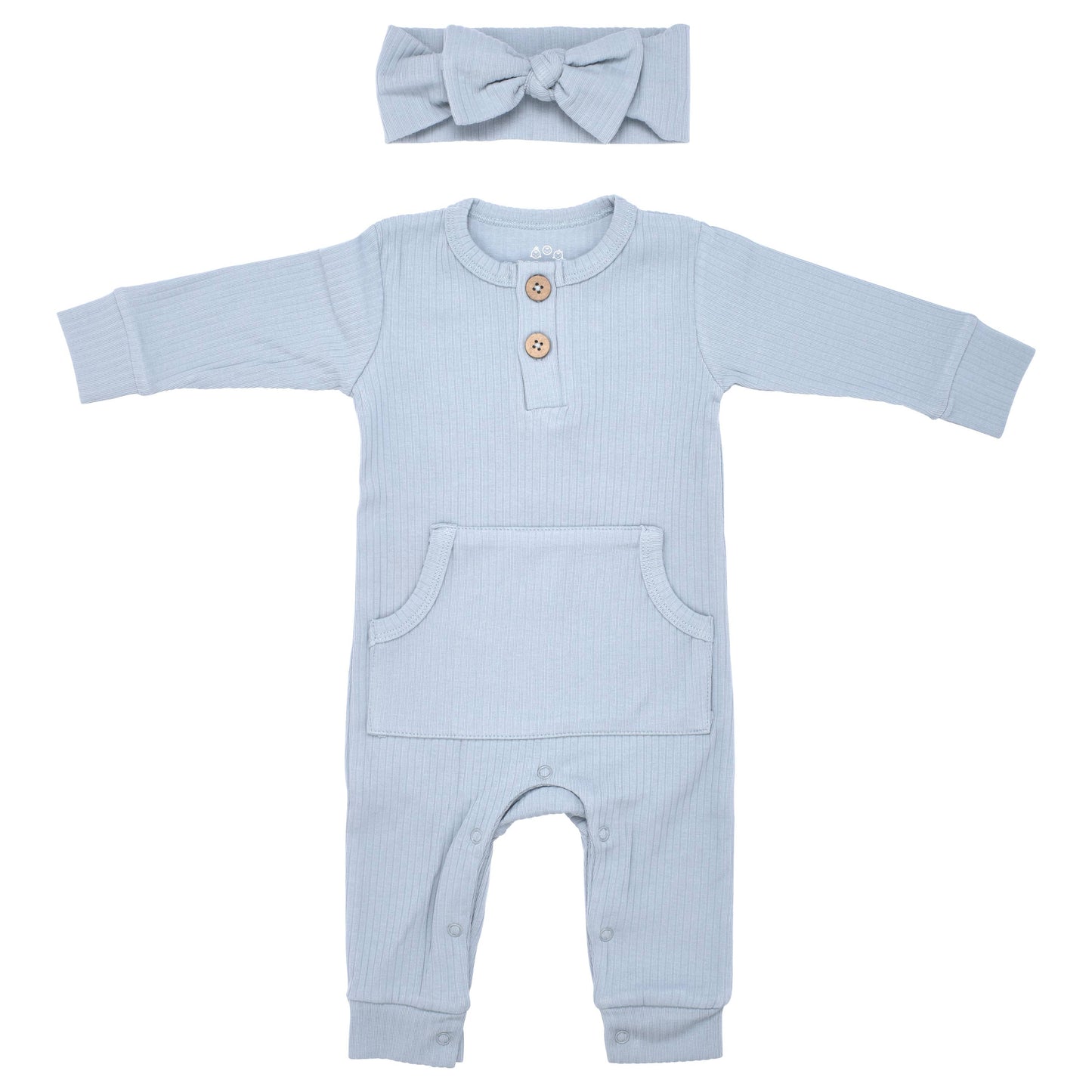 Baby Ribbed Playsuit with Pockets and Bow: Mauve / 18-24 Months