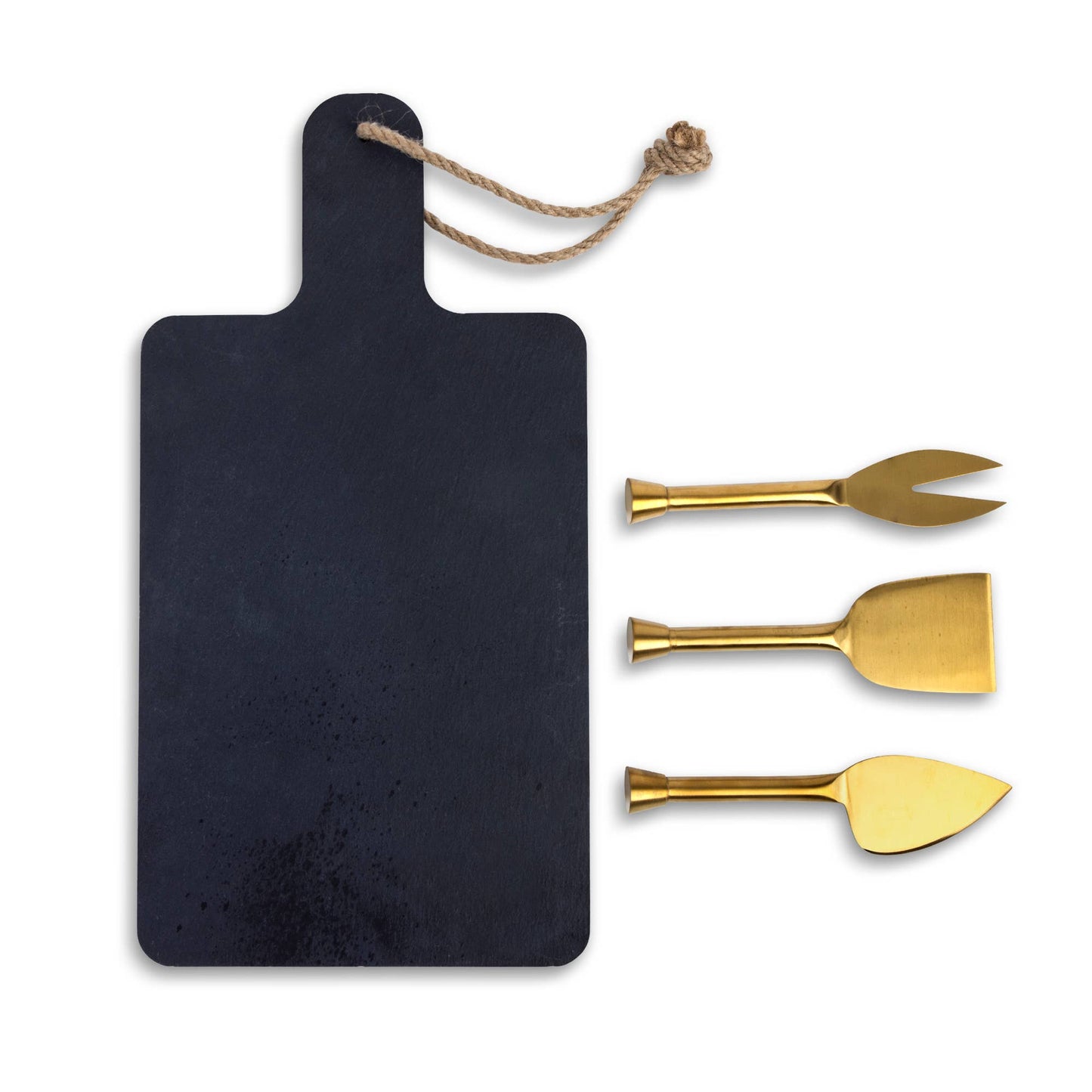 Slate Cheese Set - Gold