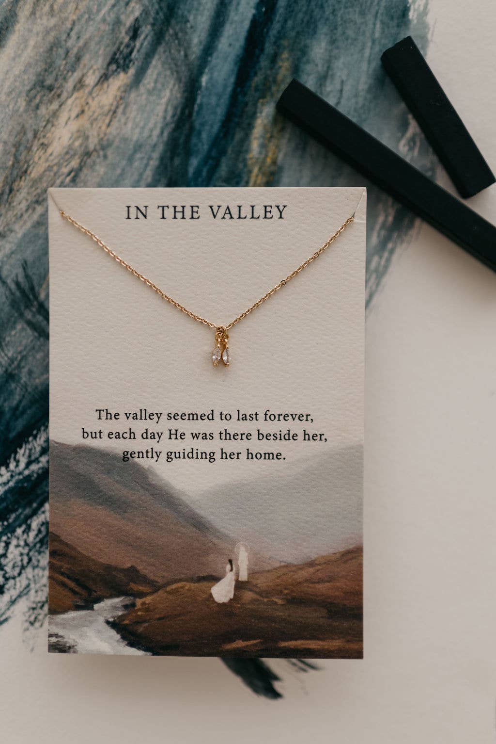 In the Valley | Christian Necklace Gift | Psalm 23:4: 18"