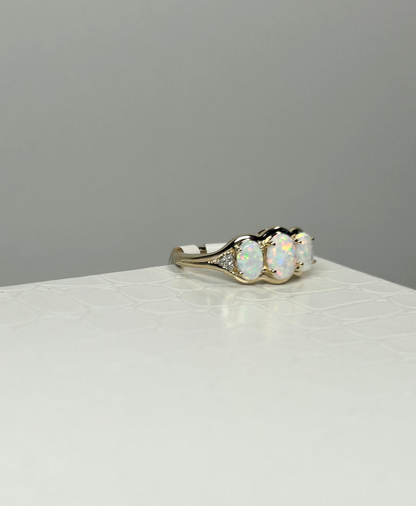 Three Stone Opal Ring