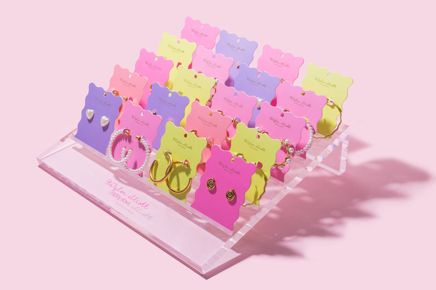 Stud Earrings - Gold-Plated + Enamel Harrison Heart