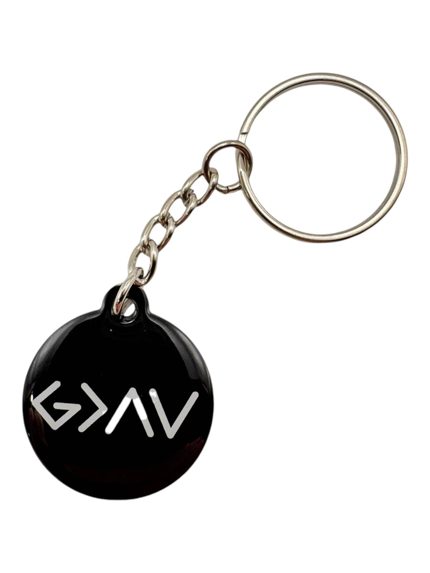 Tap To Pray™ - Prayer Tag Keychains: White + God Is Greater