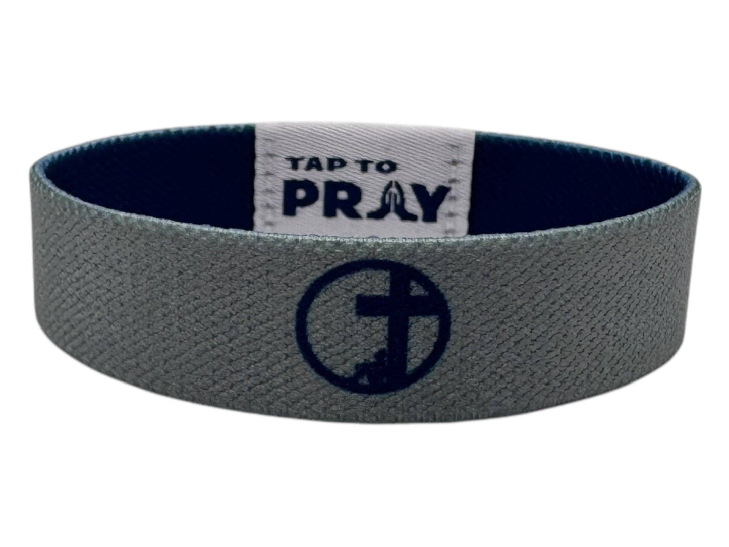 Tap To Pray™ Wristbands - Navy & Grey: Large