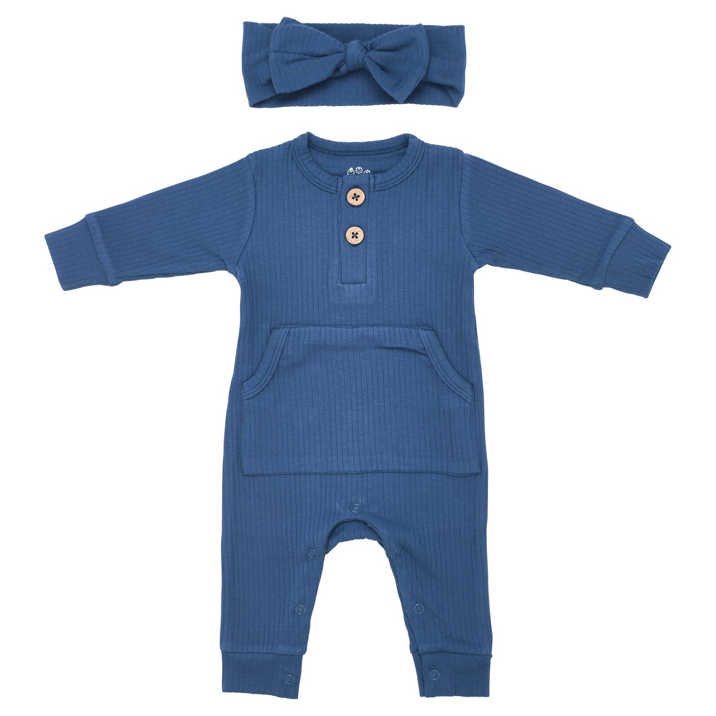 Baby Ribbed Playsuit with Pockets and Bow: Mauve / 18-24 Months