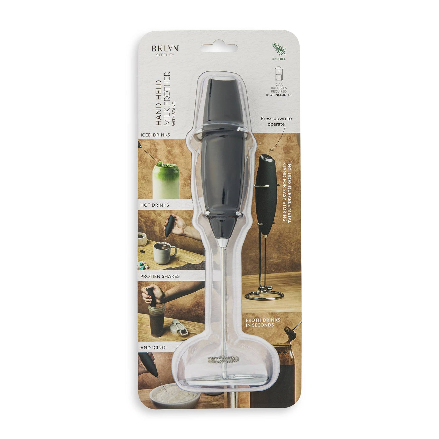 Milk Frother with Stand - Onyx