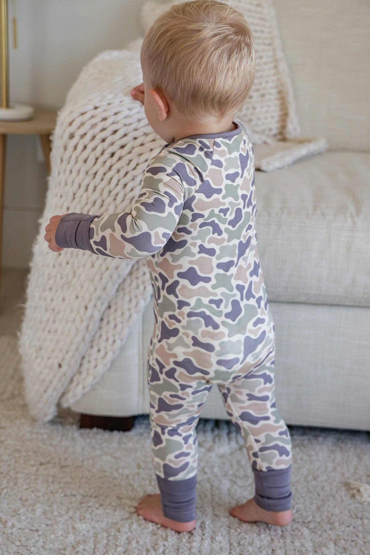 Convertible Bamboo Zip Romper | Camo Cutie: 3-6 months