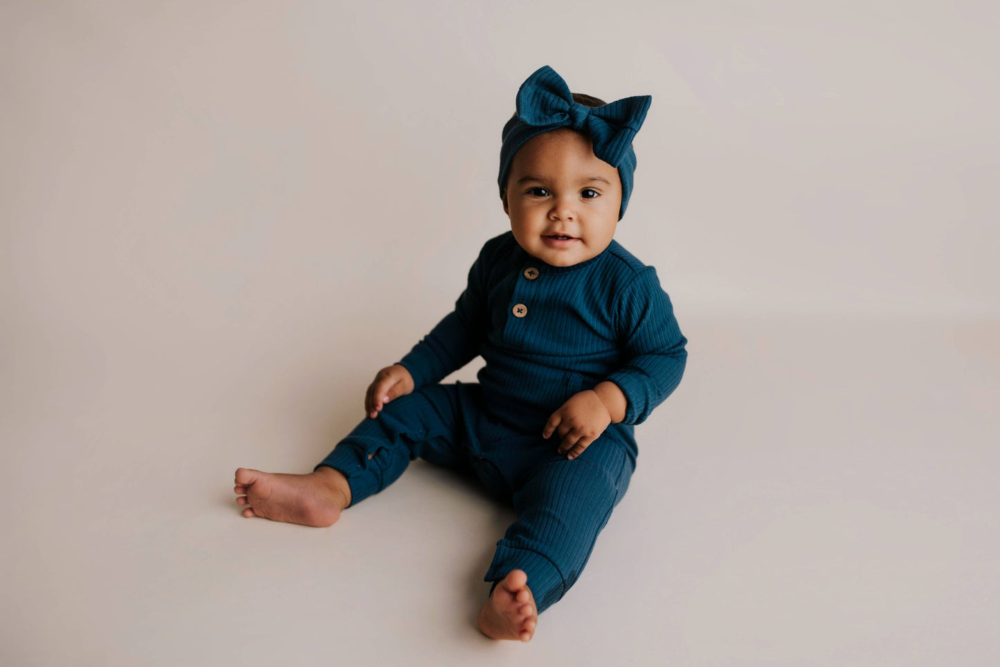 Baby Ribbed Playsuit with Pockets and Bow: Mauve / 18-24 Months