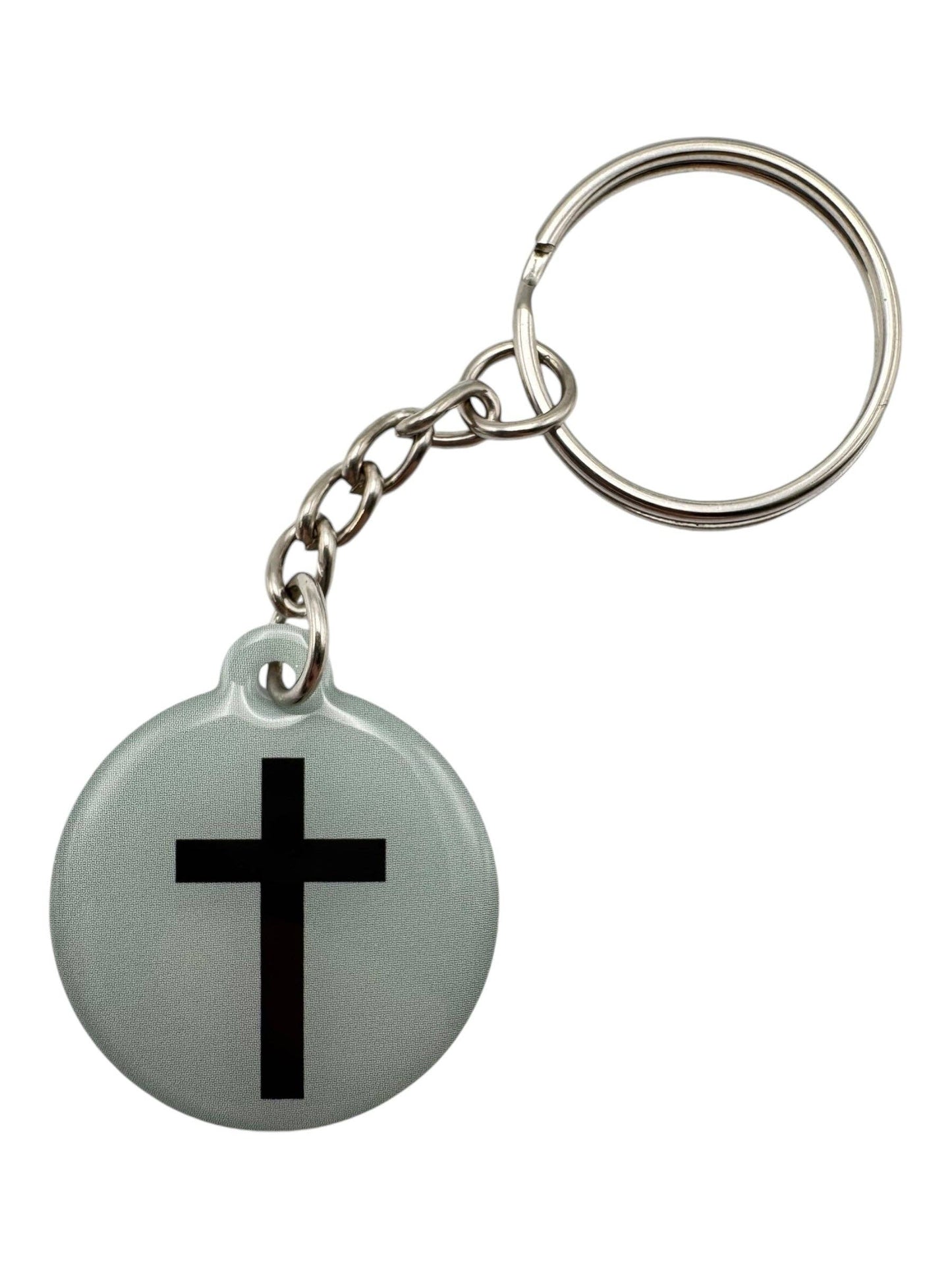 Tap To Pray™ - Prayer Tag Keychains: White + God Is Greater