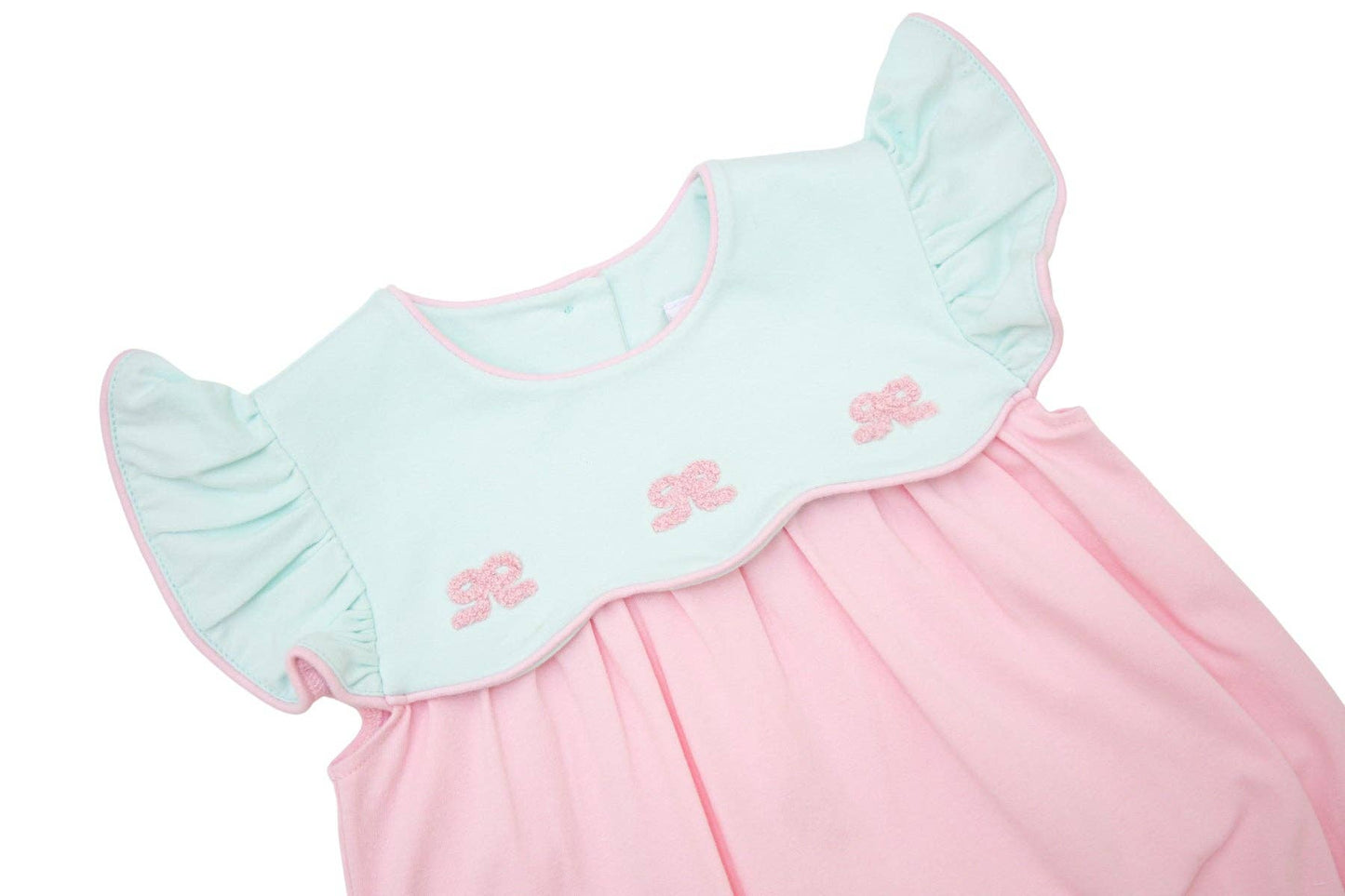 French Knot Bow Scallop Bubble: 9 Months
