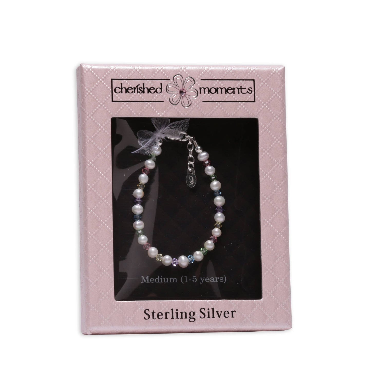 Sterling Silver Baby's 1st Pearls Bracelet Keepsake Gift: Large 6-12 Years