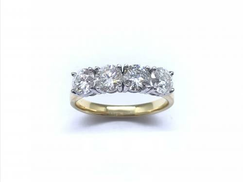 14KT YG Four Stone Ring