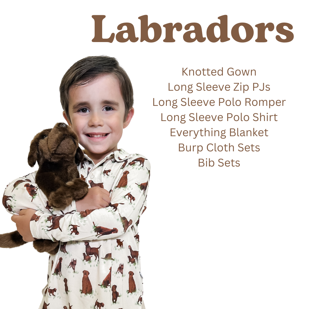 Chocolate Lab Dogs - Convertible Zip PJs: 0-3 MONTHS