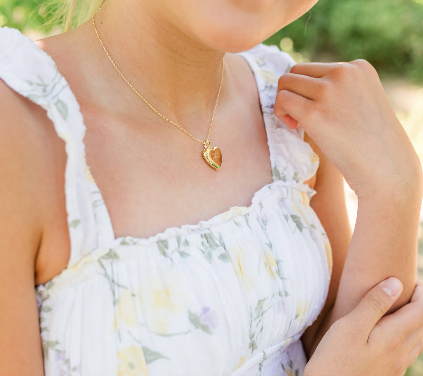 14K Gold-Plated Heart Locket for Little Girls and Kids: 14 inch