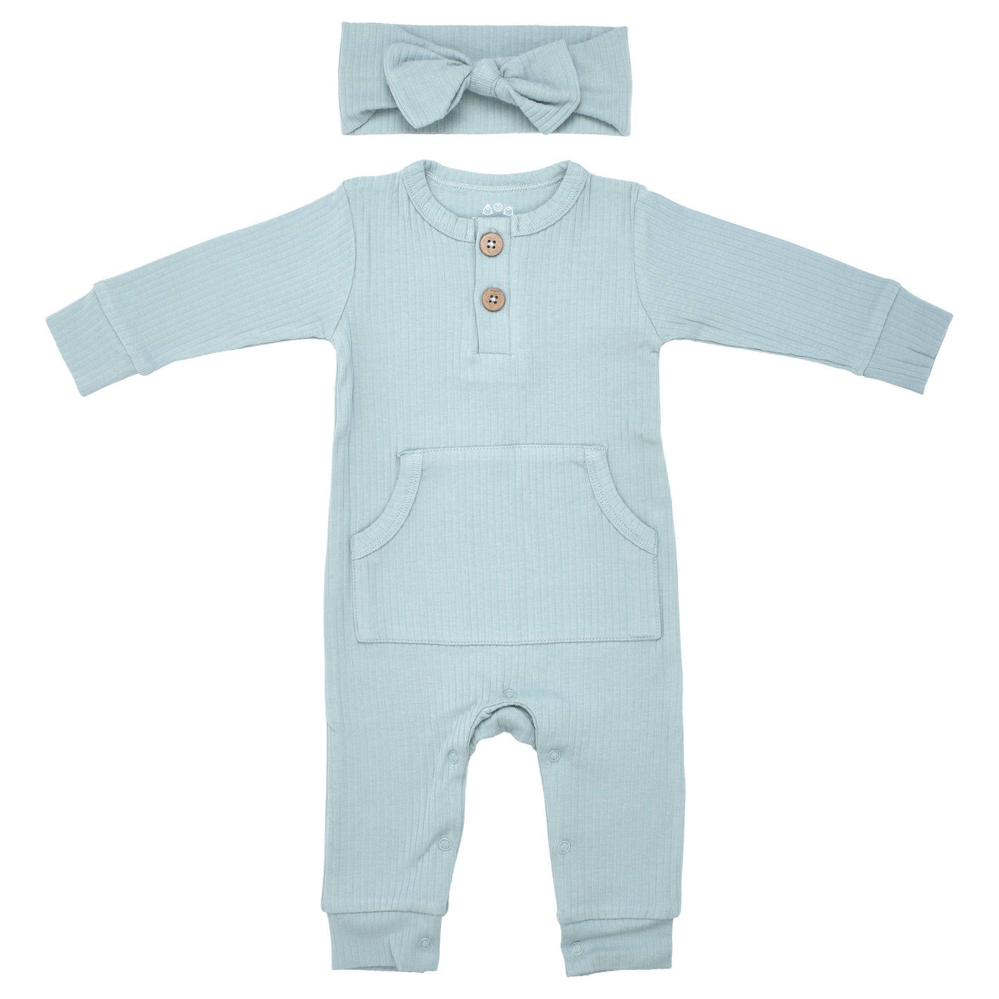 Baby Ribbed Playsuit with Pockets and Bow: Mauve / 18-24 Months