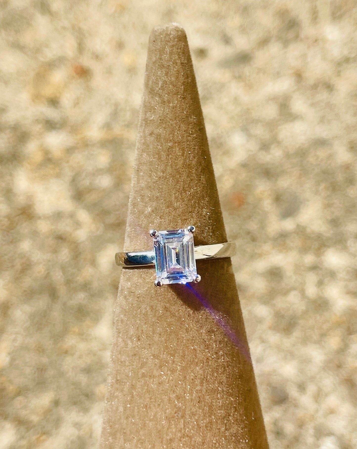 Sterling Silver Emerald Cut CZ