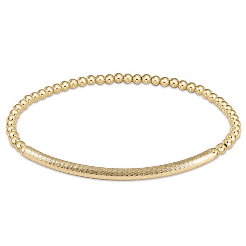 bliss bar textured 3mm bead bracelet - gold