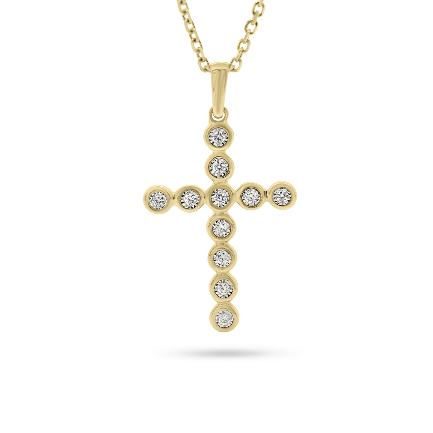 BEZEL-SET DIAMOND CROSS PENDANT