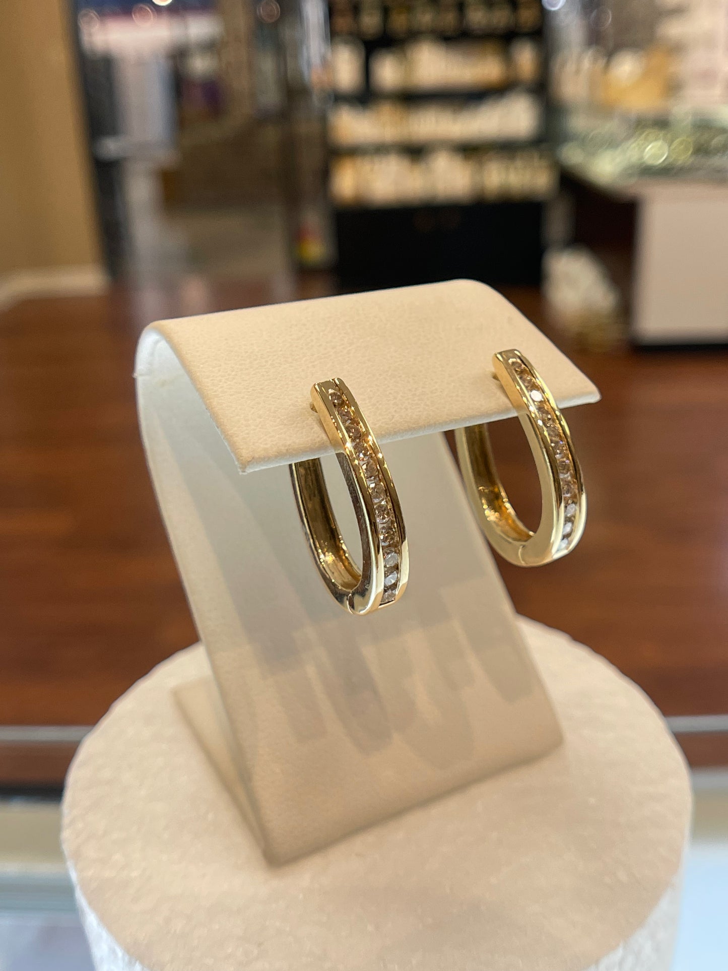 YG diamond hoop earrings