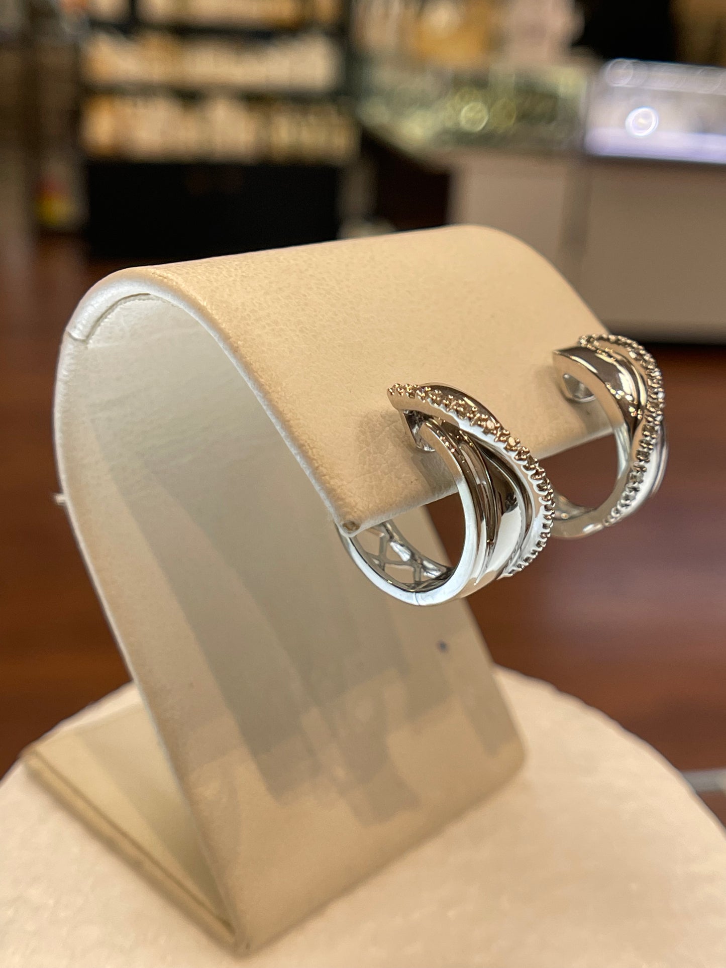 WG diamond hoop earrings