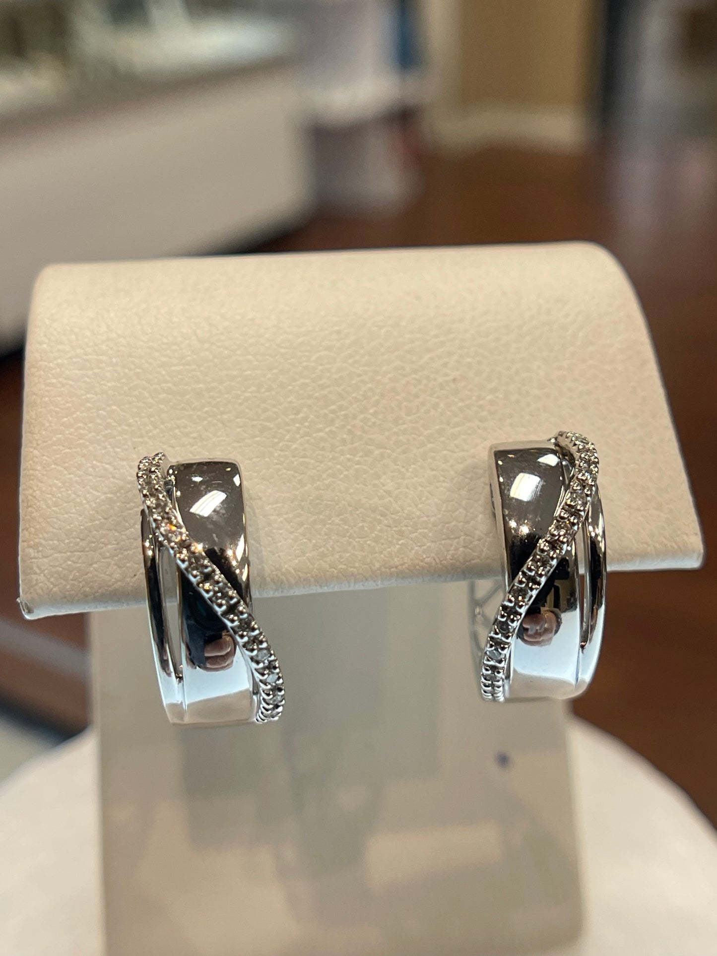 WG diamond hoop earrings