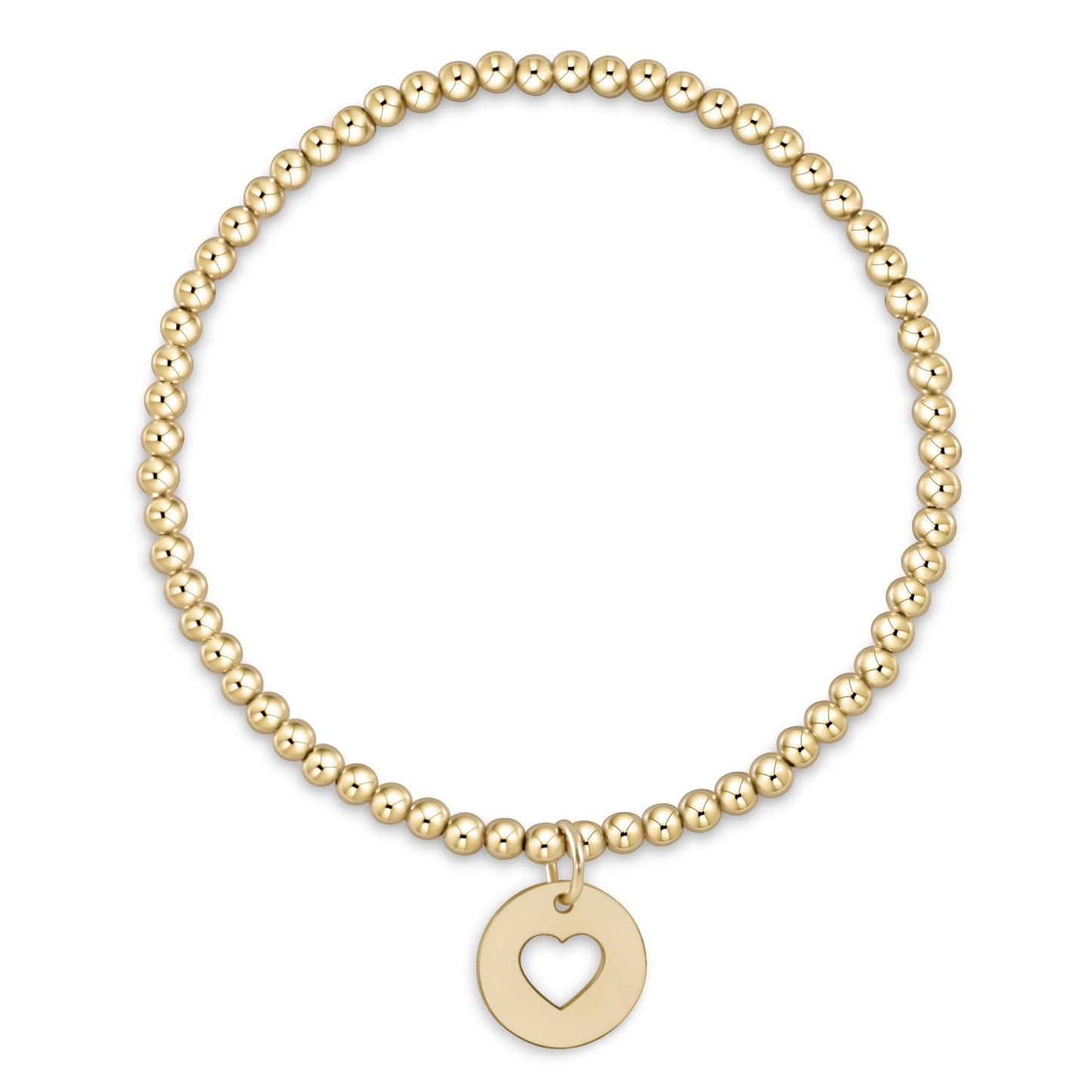 egirl classic gold 3mm bead bracelet - love gold disc