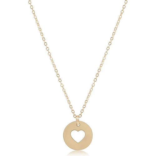 Enewton 16" gold necklace - "love" disc