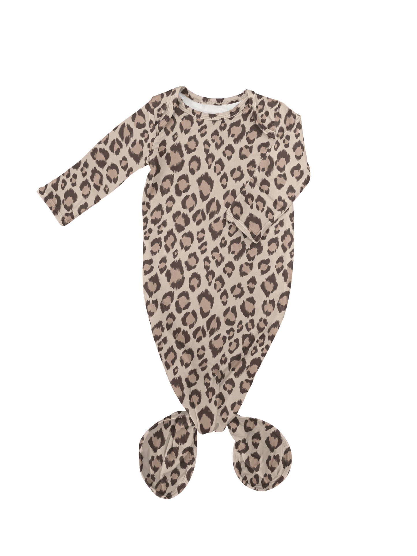 Classic Leopard - Knotted Infant Gown: 0-3 mo