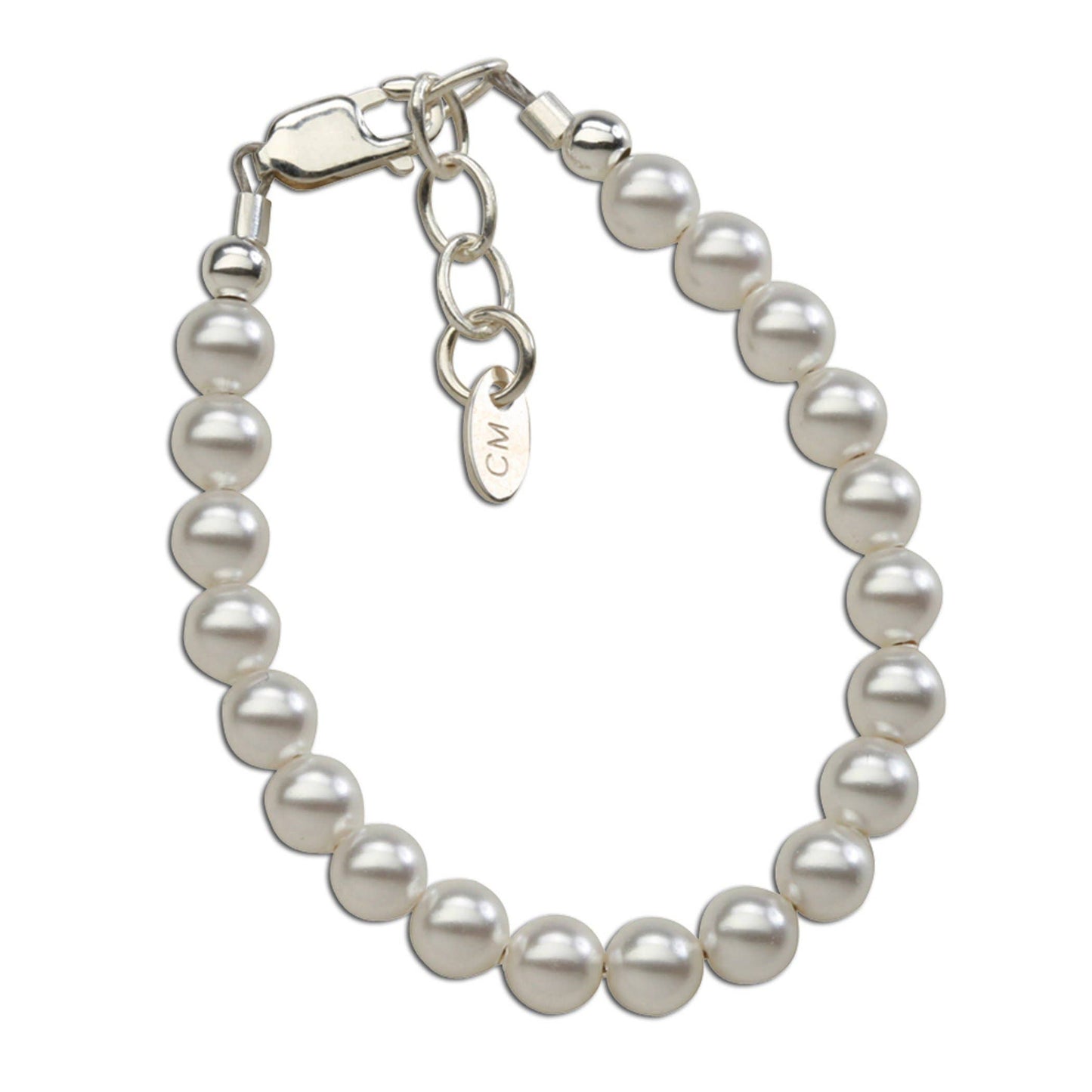 Sterling Silver Baby's 1st Pearls Bracelet Keepsake Gift: Large 6-12 Years