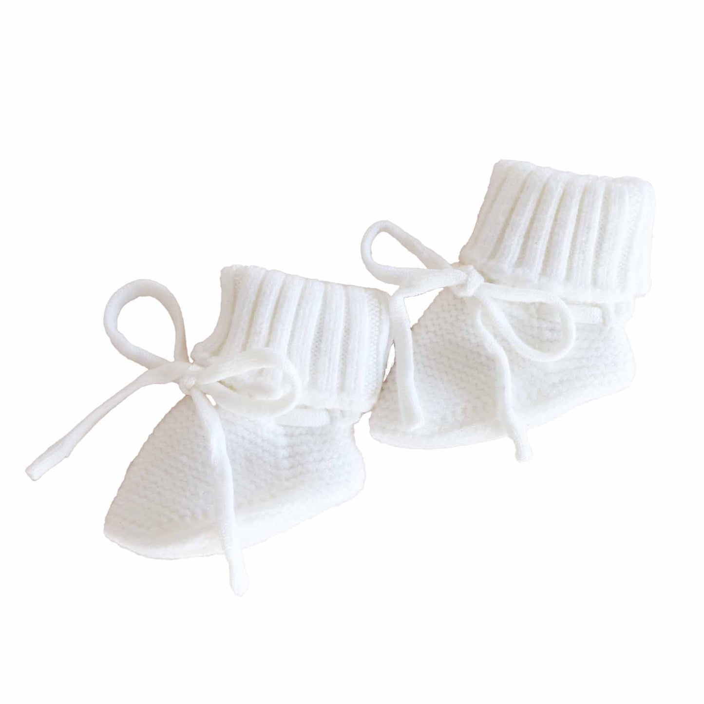 Knit Newborn Bow Booties: Baby Pink