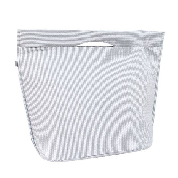 Grey Seersucker Insulated Lizzi Tote | Mint