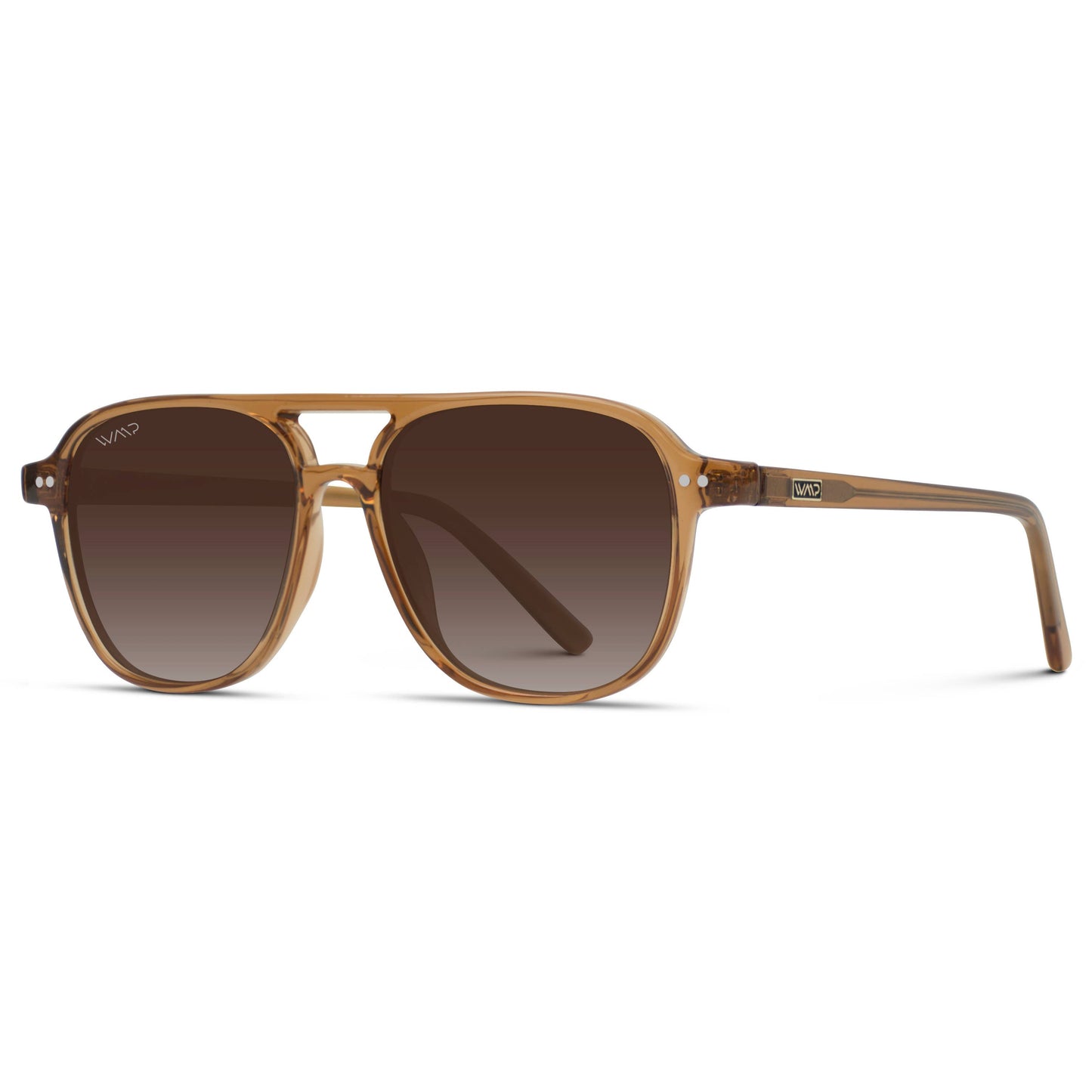 Hayden - Men's Aviator Sunglasses: Crystal Copper / Gradient Brown Lens