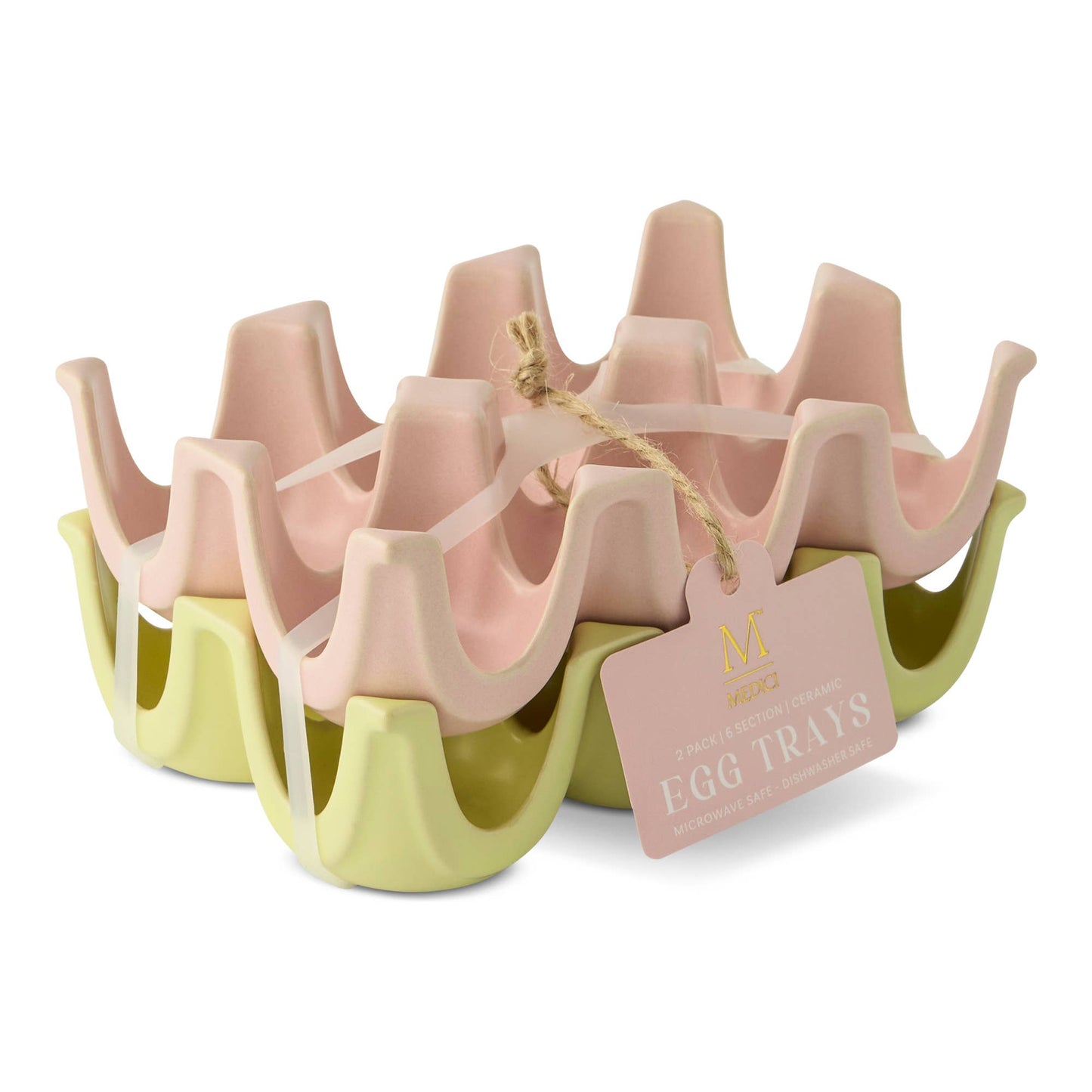 2pk 6 Section Ceramic Egg Tray - FNT/PNF