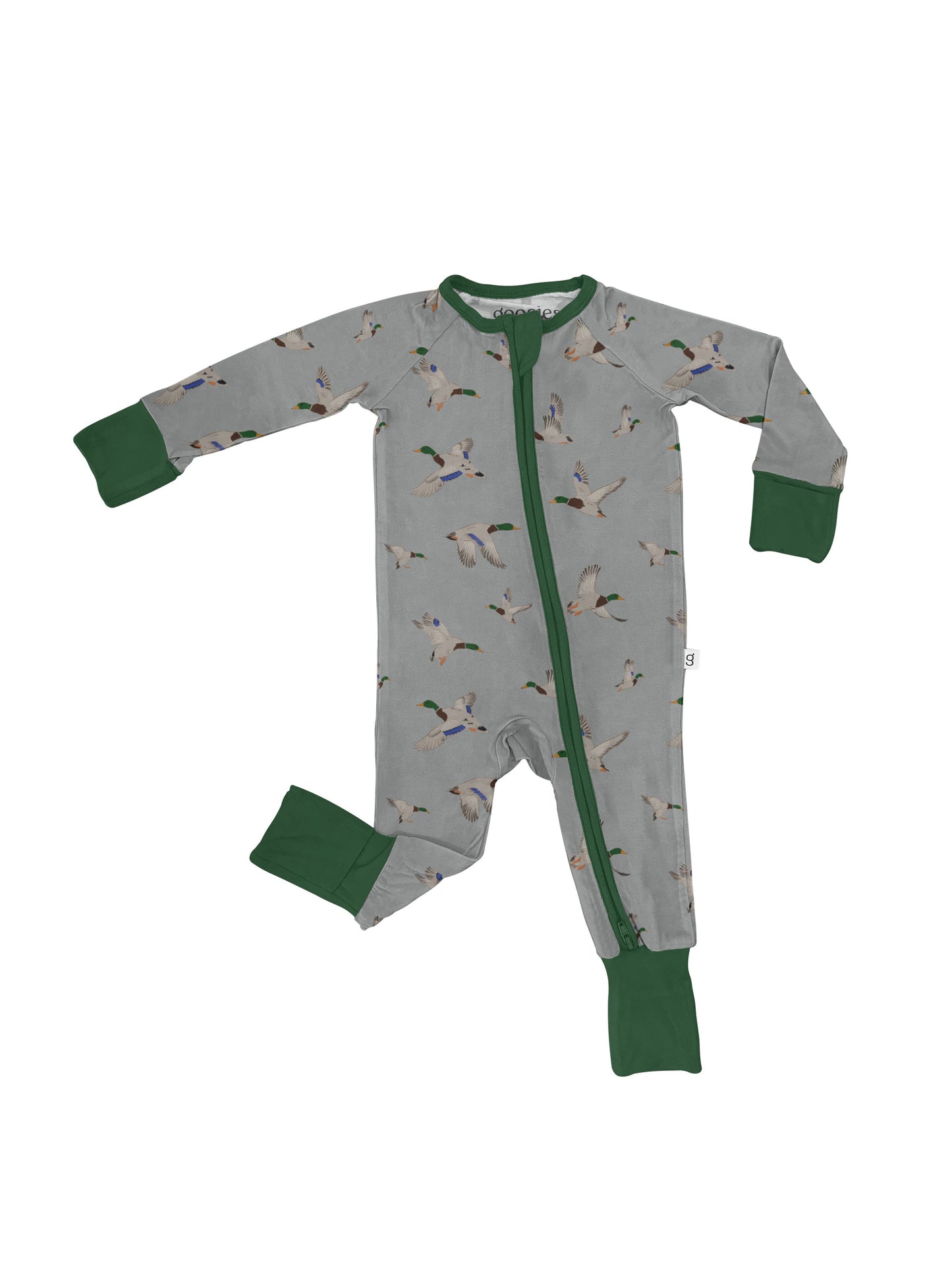 Mallards / Ducks - Convertible Zip PJs: 0-3 MONTHS