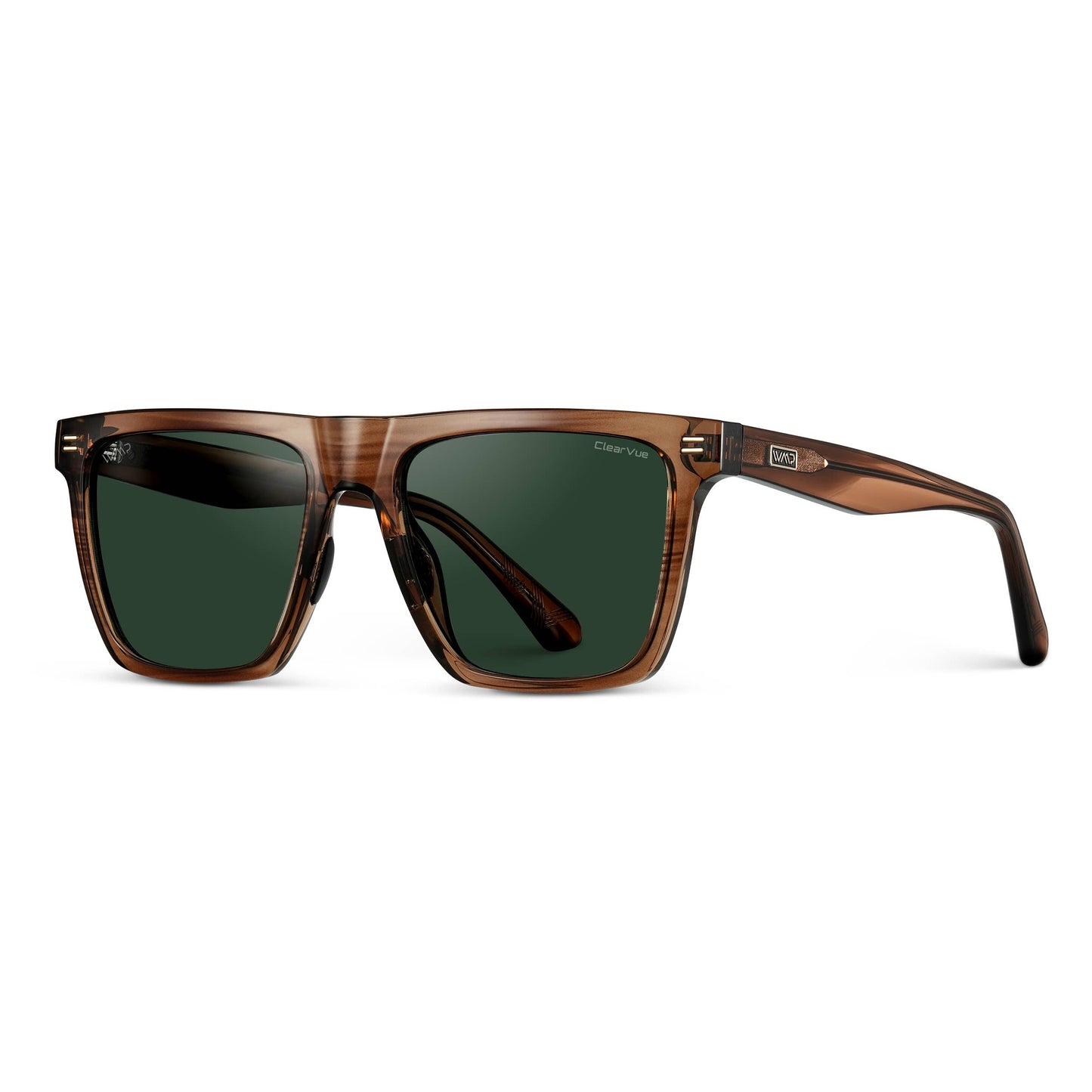Ace - Men's Polarized Golf Sunglasses: Crystal Mesquite Grain / Green Lens