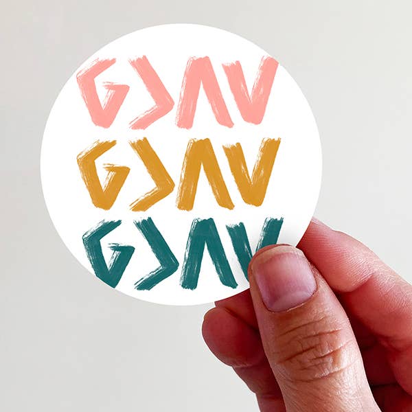 God is Greater than Highs and Lows COLORFUL CIRCLE Sticker