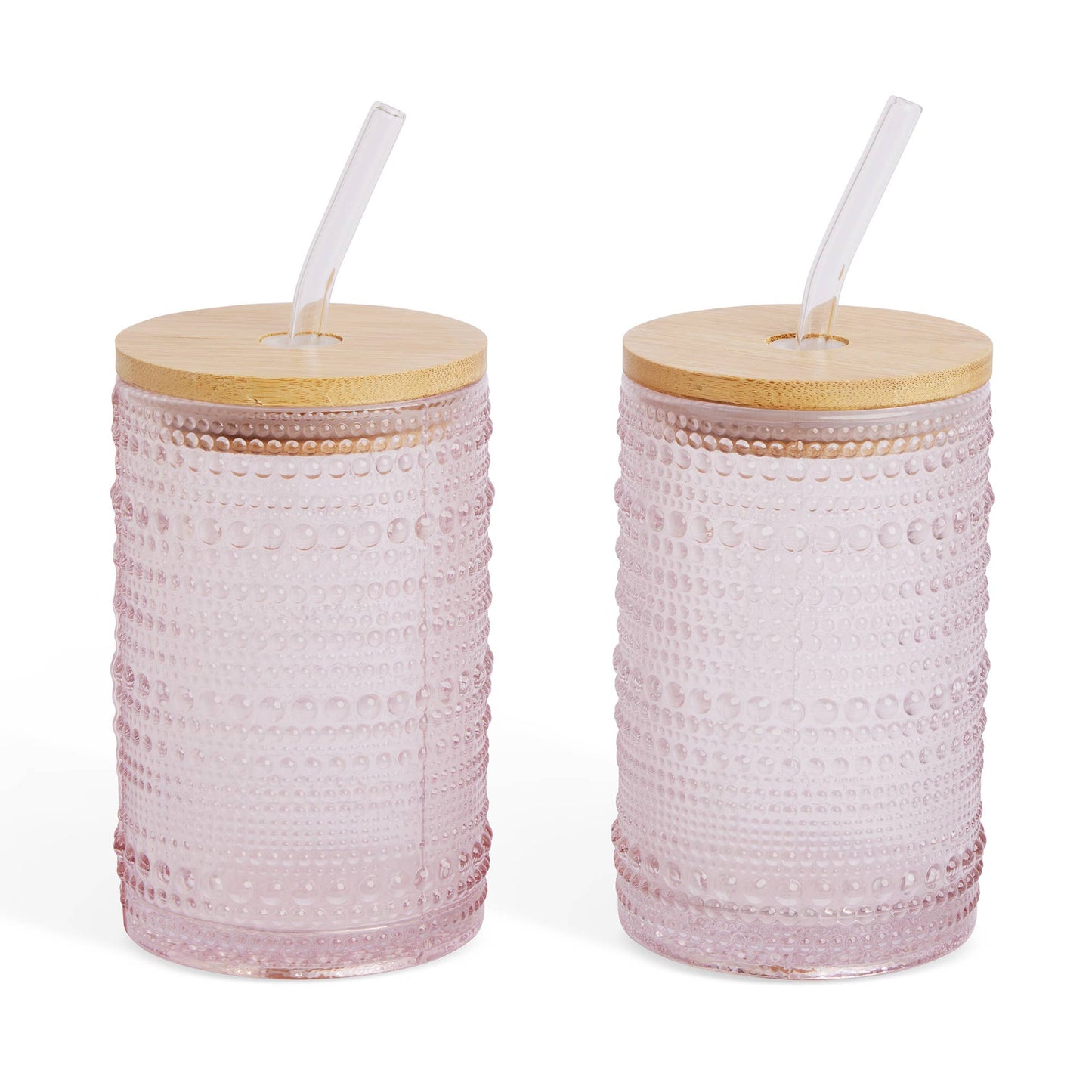 Set of 2 15oz Dotted Highball w/ Lid and Straw - PKM