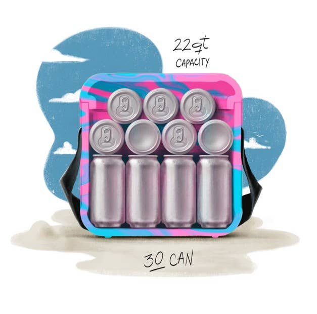 FOAM 22 Qt. EVA Light Hybrid Cooler Holds 30 Cans - Swirl