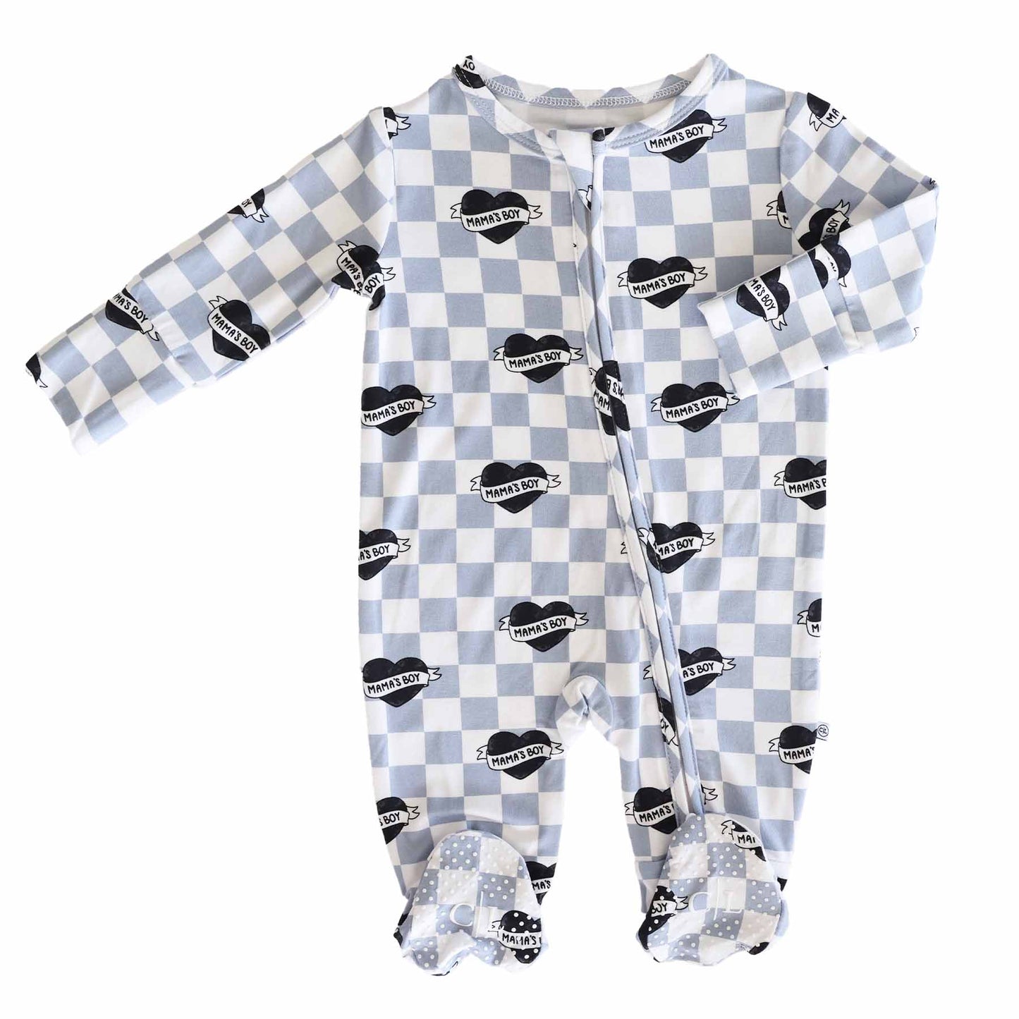 Mama's Boy Zipper Footie: Newborn