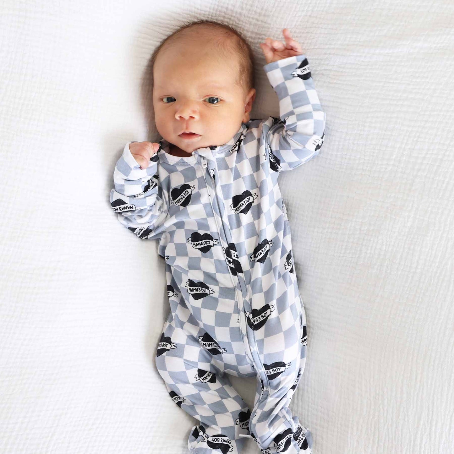 Mama's Boy Zipper Footie: Newborn