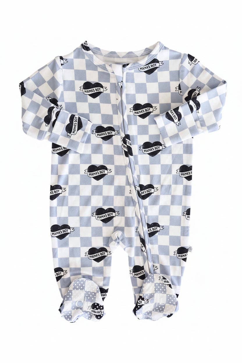 Mama's Boy Zipper Footie: Newborn