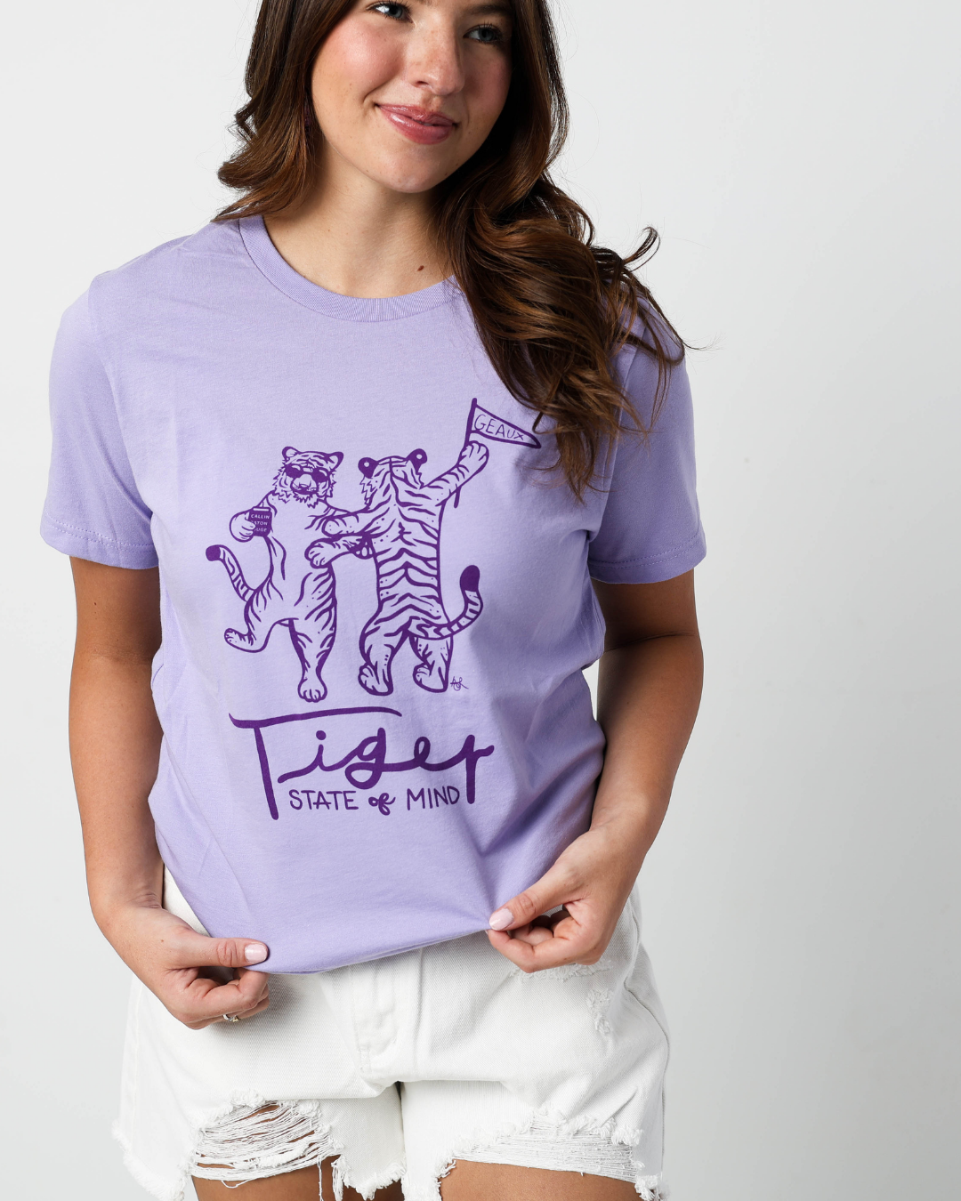 Tiger State Of Mind T-Shirt: Dark Lavender / Large