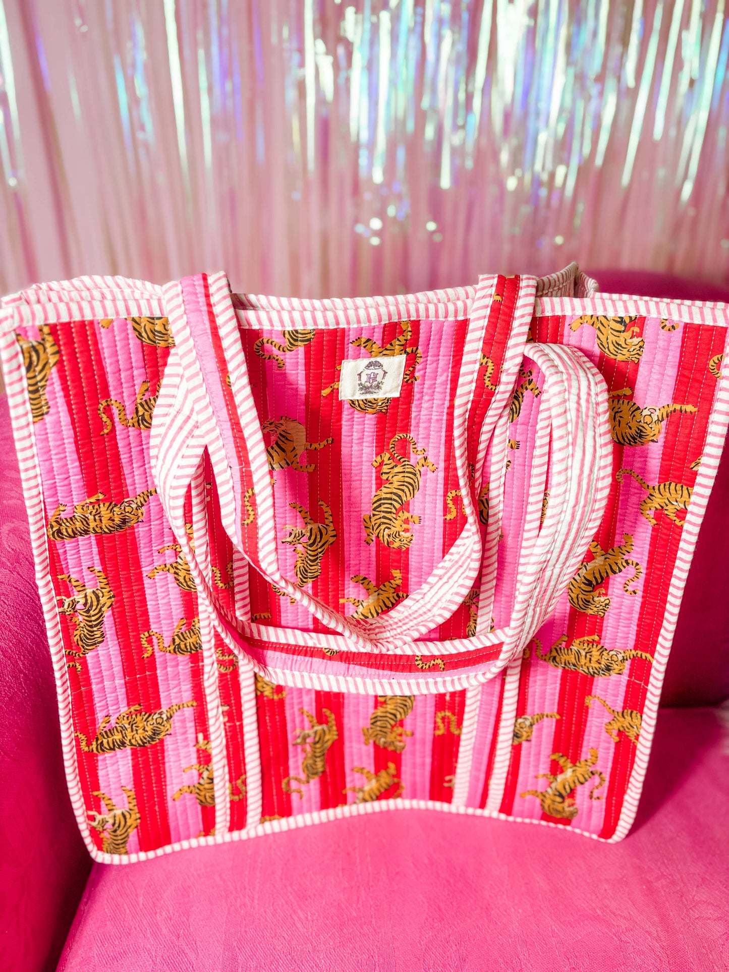 Tiger Lily | Large Quilted Tote Bag