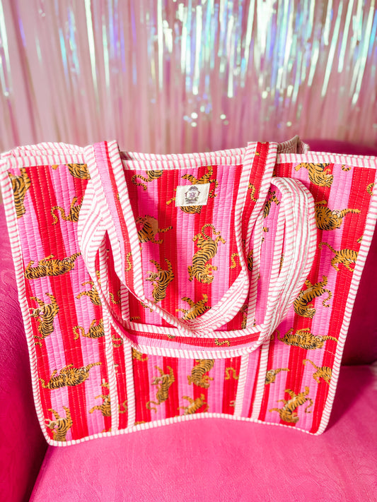 Tiger Lily | Large Quilted Tote Bag